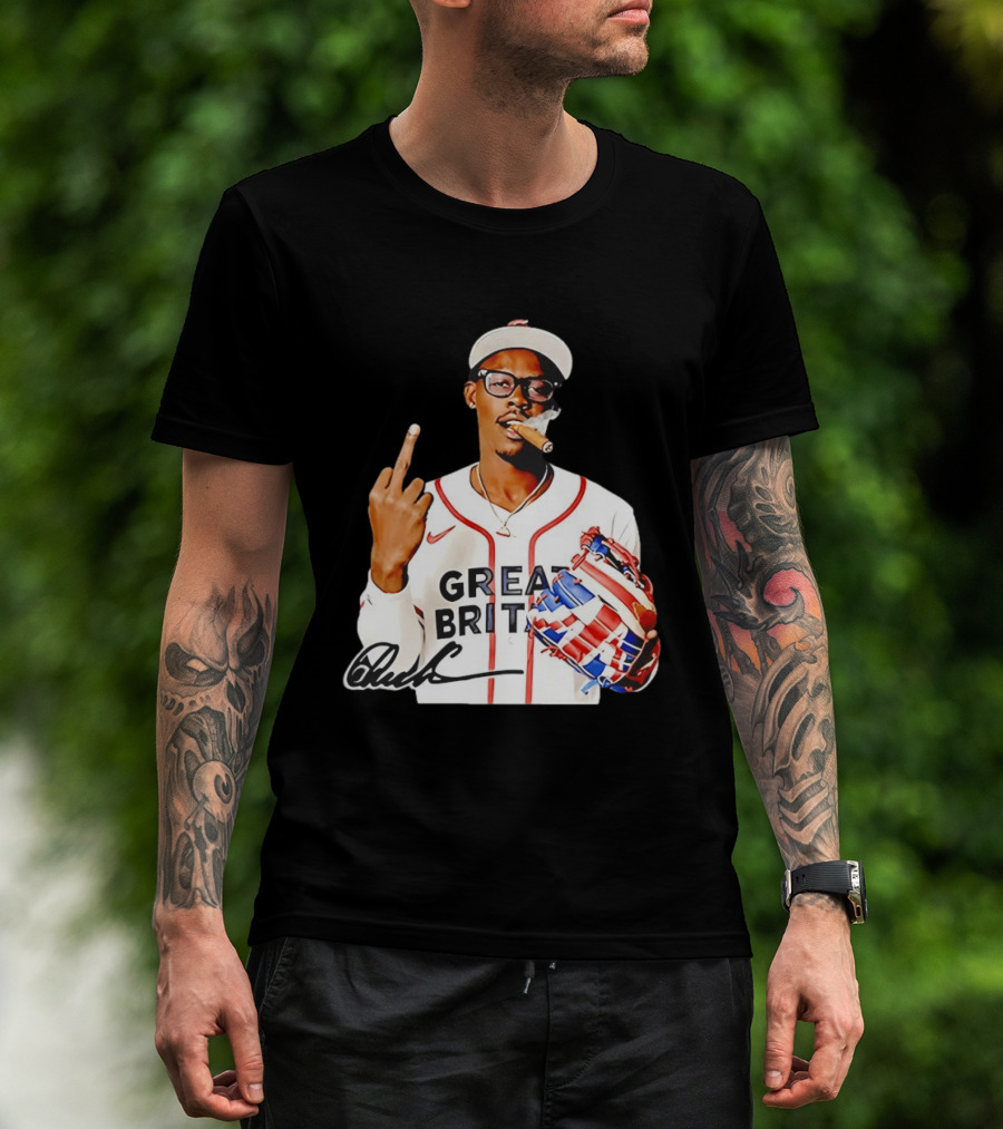 Jazz Chisholm Jr Great Britain Jersey Smoking Middle Finger Signature T-Shirt