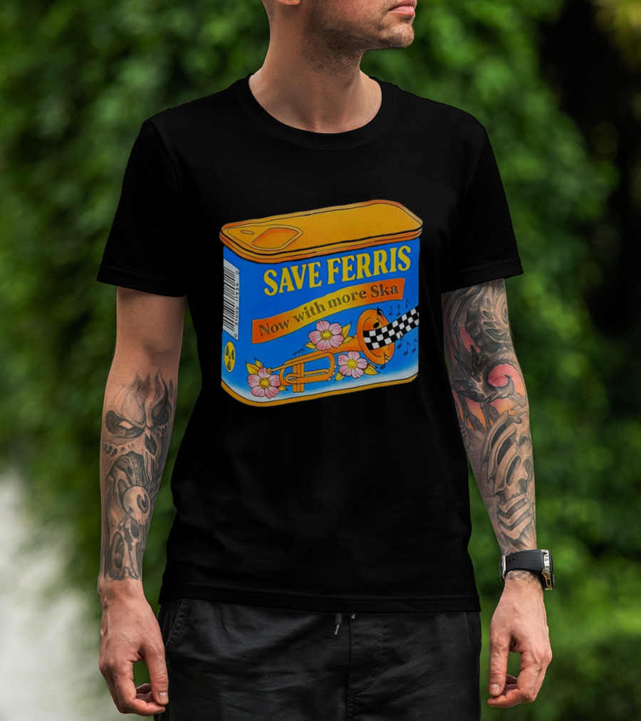 Save Ferris Now With More Ska Trombone Flowers Checkered Banner T-Shirt