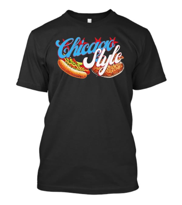 Chicago Style Hot Dog And Deep Dish Pizza T-Shirt