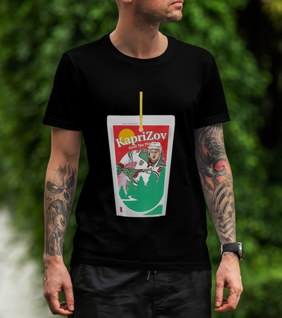 Kaprizov Kirill The Thrill Minnesota Wild Juice Box Hockey T-Shirt