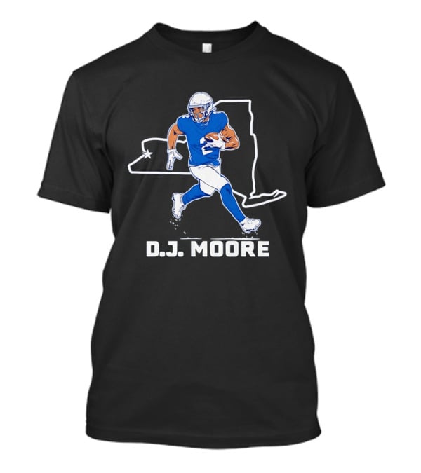 D.J. Moore 2 Buffalo Bills Wide Receiver New York Map T-Shirt