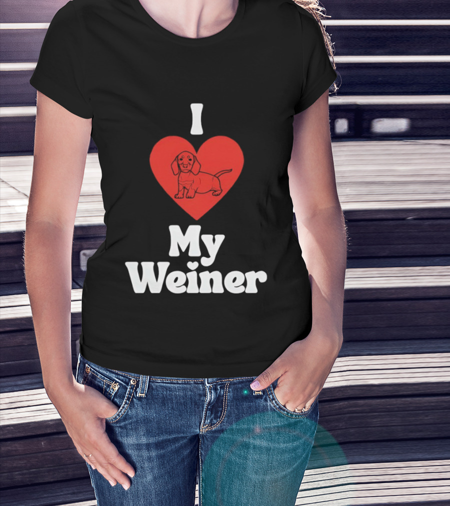 I Heart My Weiner Dachshund Love T-Shirt