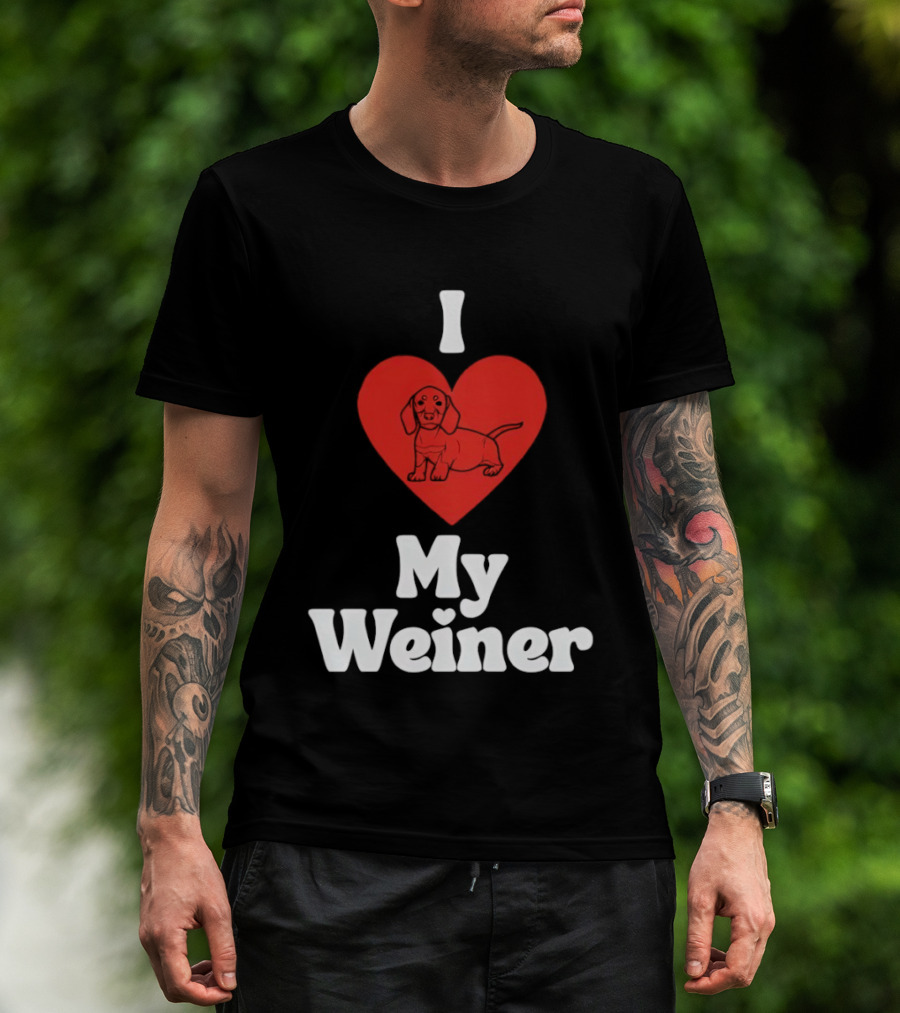 I Heart My Weiner Dachshund Love T-Shirt