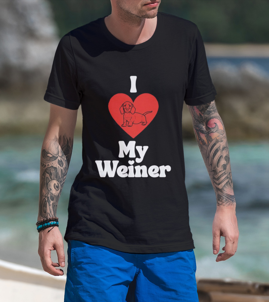 I Heart My Weiner Dachshund Love T-Shirt