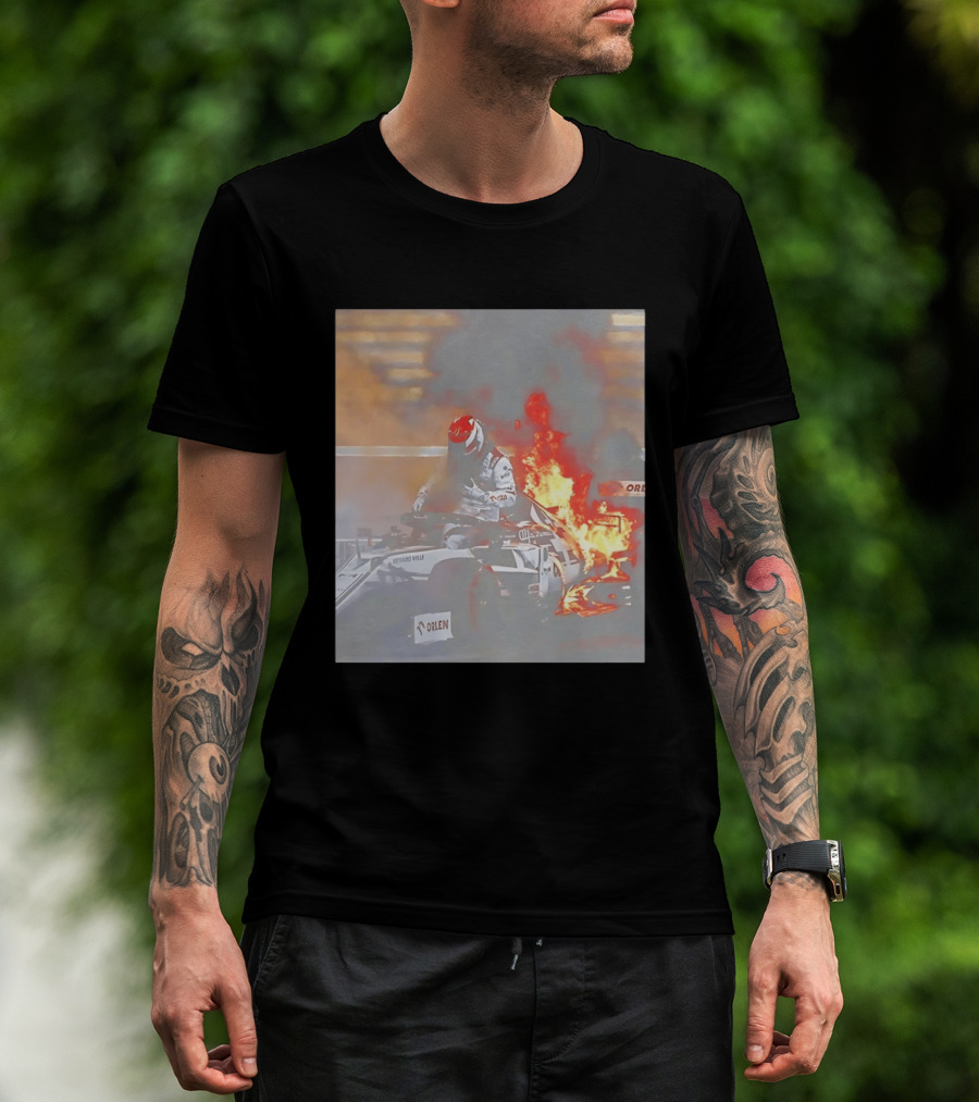 Kimi Raikkonen F1 Fire Escape Orlen Racing Moment T-Shirt