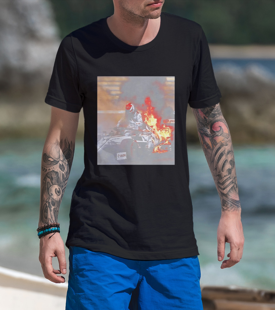 Kimi Raikkonen F1 Fire Escape Orlen Racing Moment T-Shirt