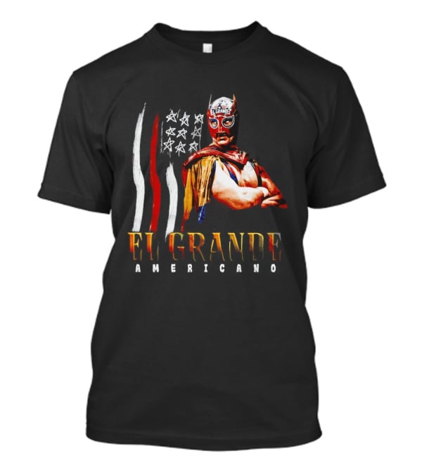 El Grande Americano WWE Flag Grunge Luchador Wrestler Mask Mexican T-Shirt
