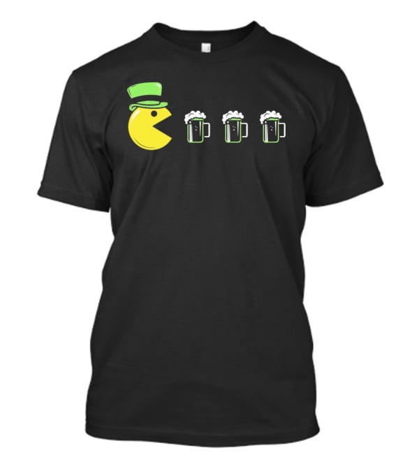 St Pacman's Day St Patrick's Day Beer And Classic Video Game Celebration T-Shirt