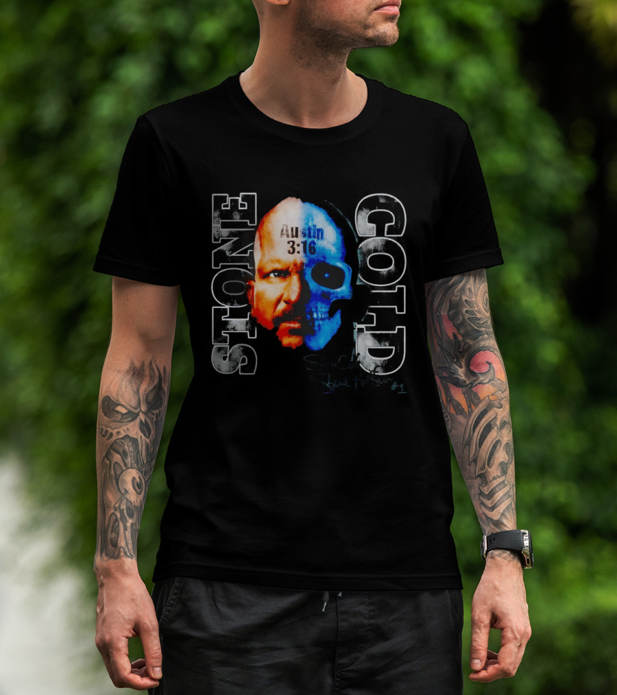 Stone Cold Steve Austin 3:16 Two Face Skull Snow Wash T-Shirt