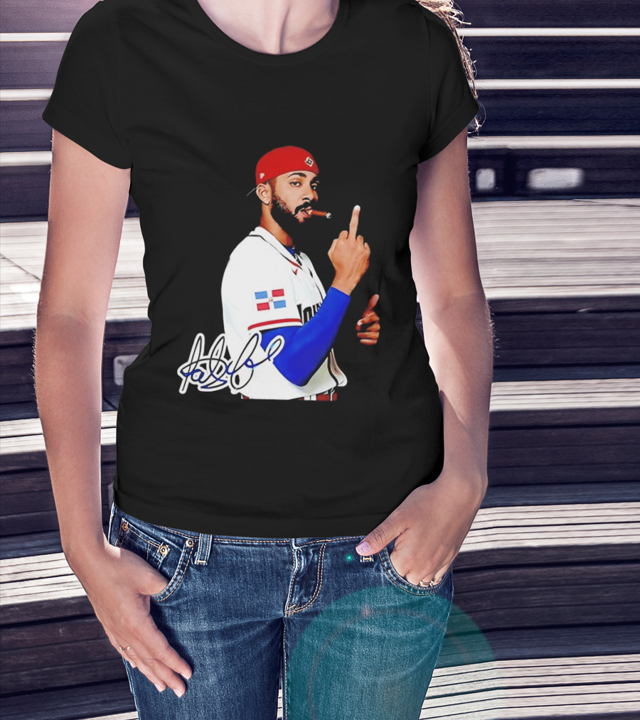 Fernando Tatis Jr San Diego Padres Smoking Middle Finger Dominican Jersey T-Shirt
