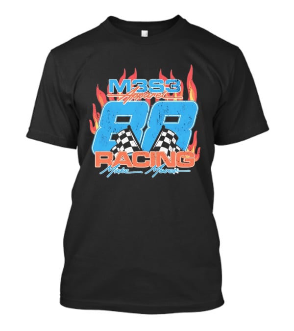 M3S3 Apparel 88 Racing Make Moves Racing Flames Checkered Flags T-Shirt