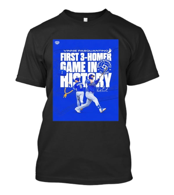 Vinnie Pasquantino First 3 Homer Game World Baseball Classic 2026 History T-Shirt