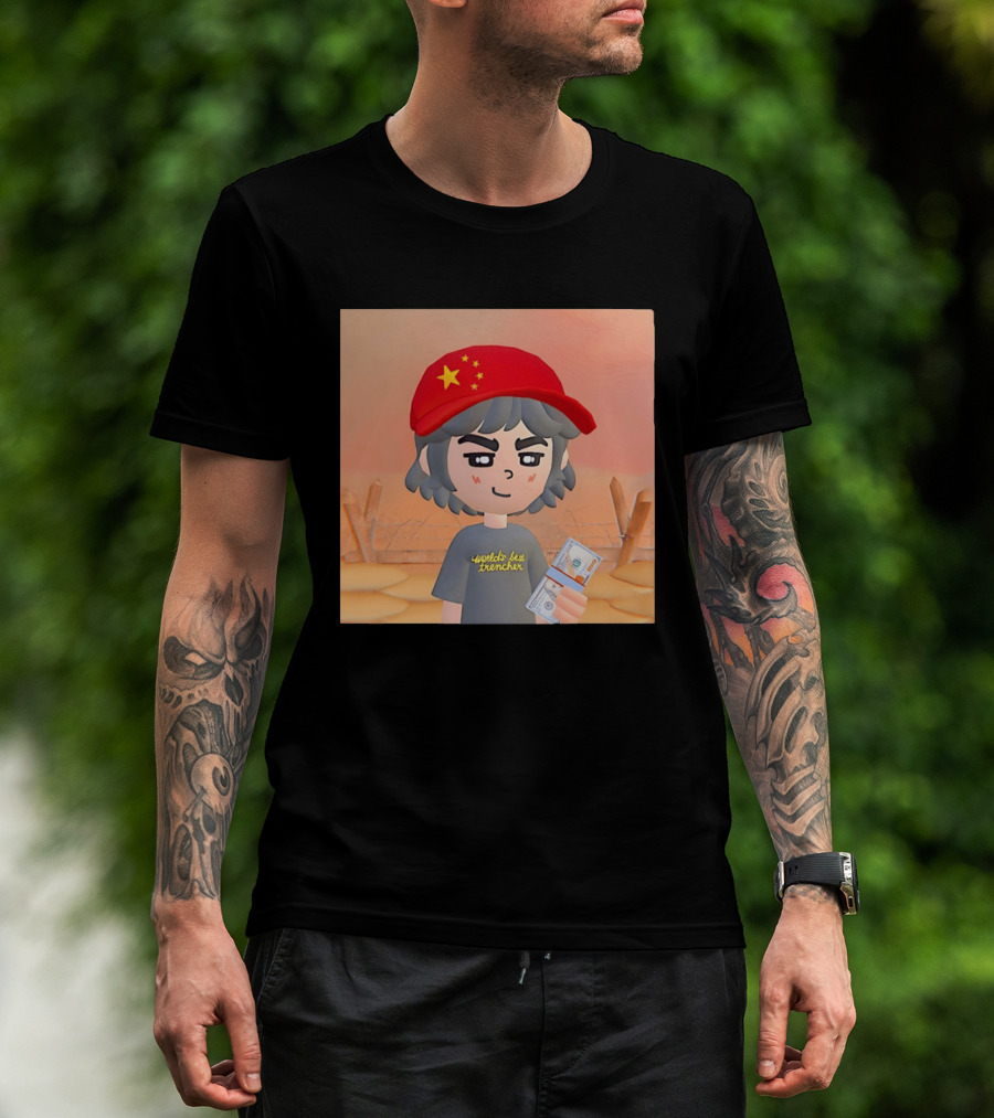 World's Best Trencher China Play Together Red Star Cap Cartoon T-Shirt