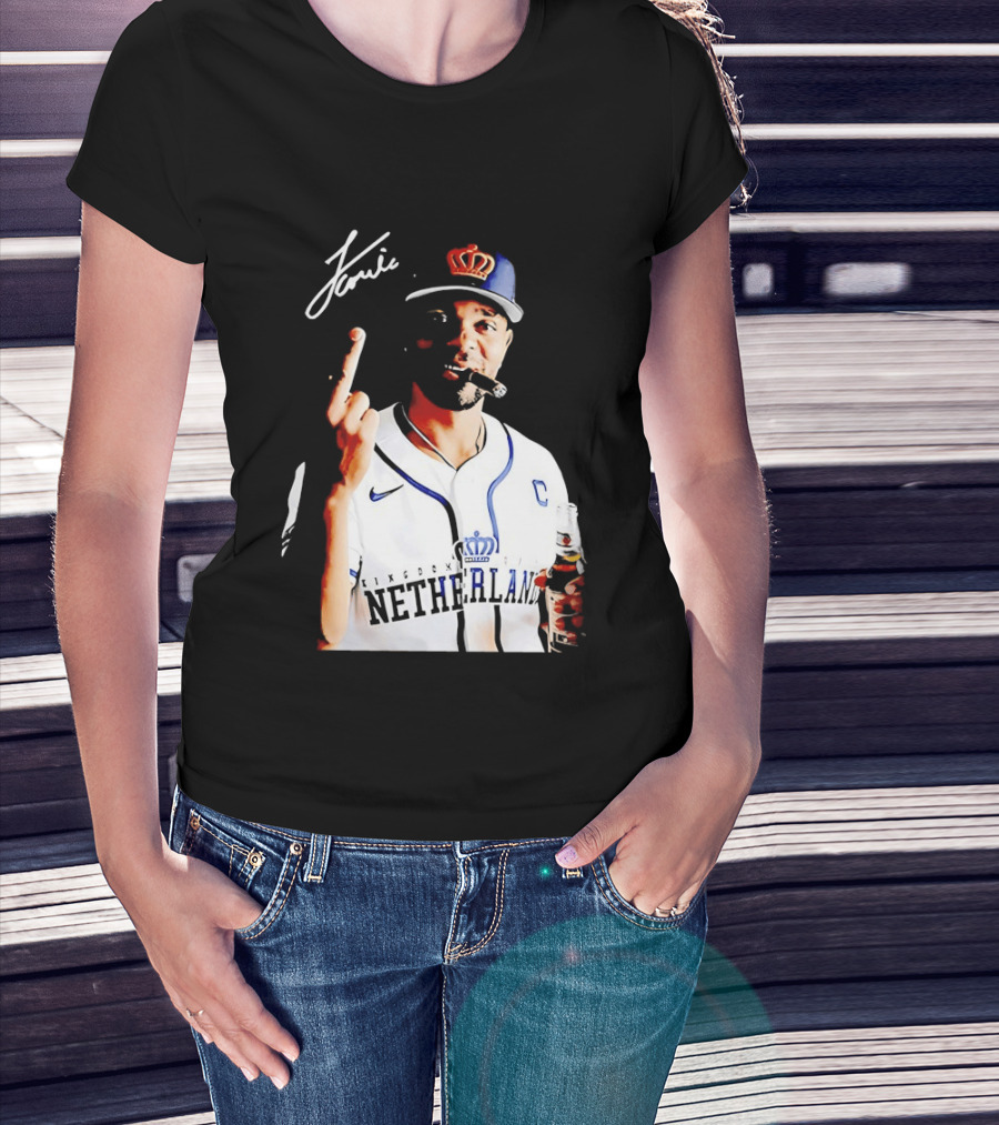 Xander Bogaerts Netherlands Baseball Smoking Gesture Middle Finger T-Shirt