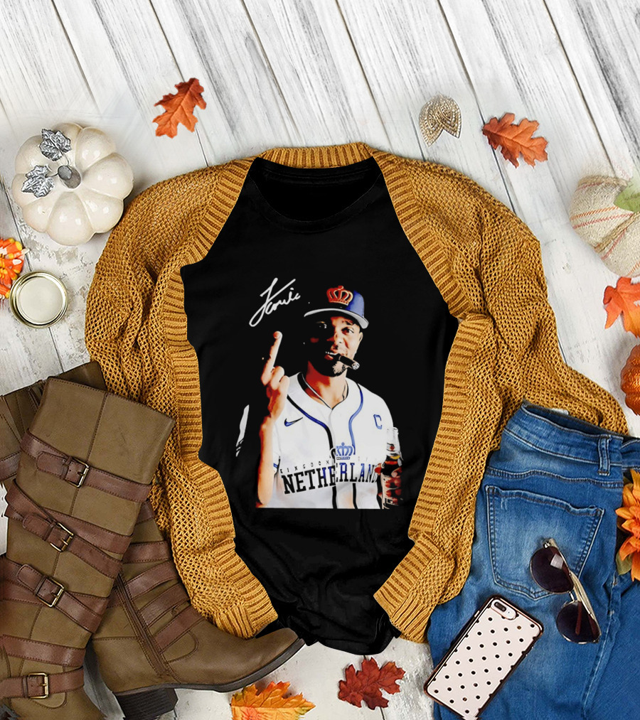 Xander Bogaerts Netherlands Baseball Smoking Gesture Middle Finger T-Shirt
