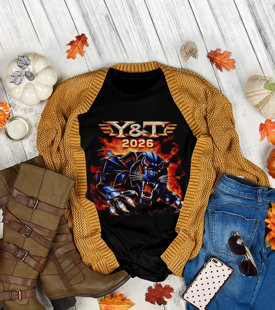 Y&T 2026 Black Tiger Roaring Fiery Beast T-Shirt