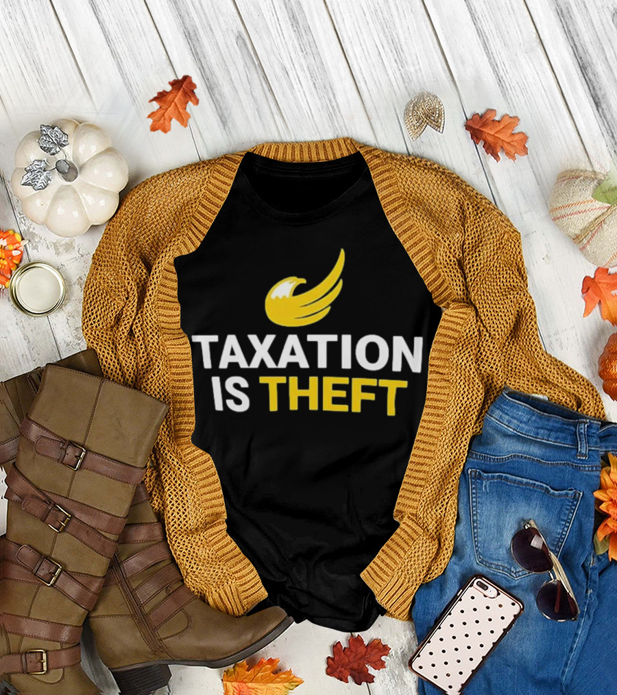 Taxation Is Theft Yellow Winged Icon T-Shirt
