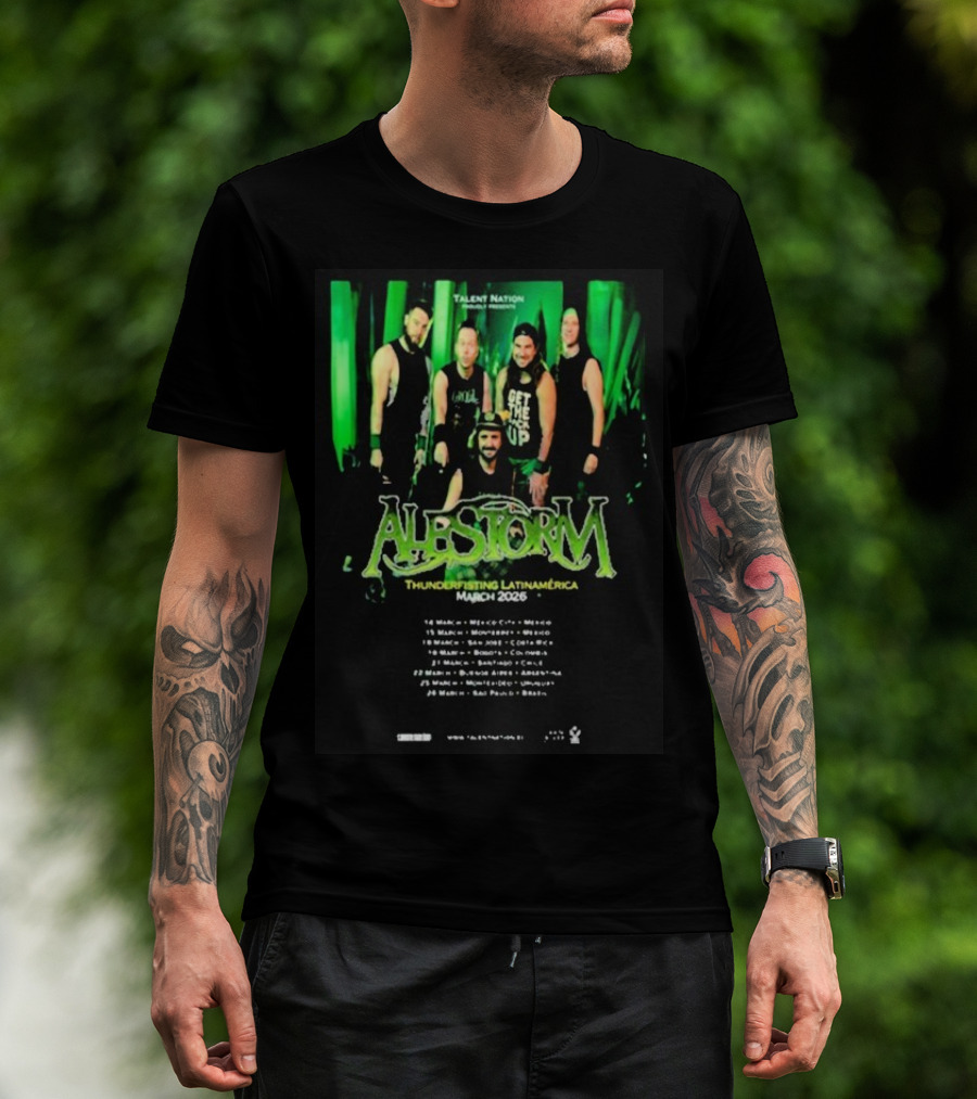 Alestorm Thunderfisting Latinamerica Tour March 2026 Dates And Locations T-Shirt
