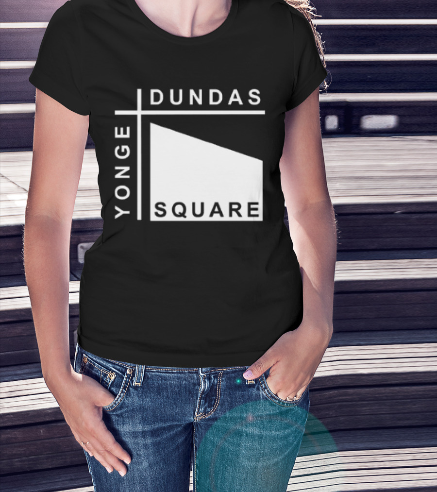 Yonge Dundas Square Toronto Landmark Icon Text T-Shirt