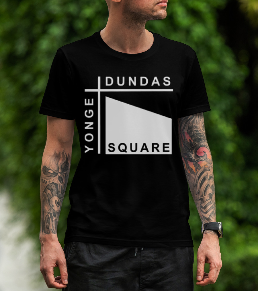 Yonge Dundas Square Toronto Landmark Icon Text T-Shirt