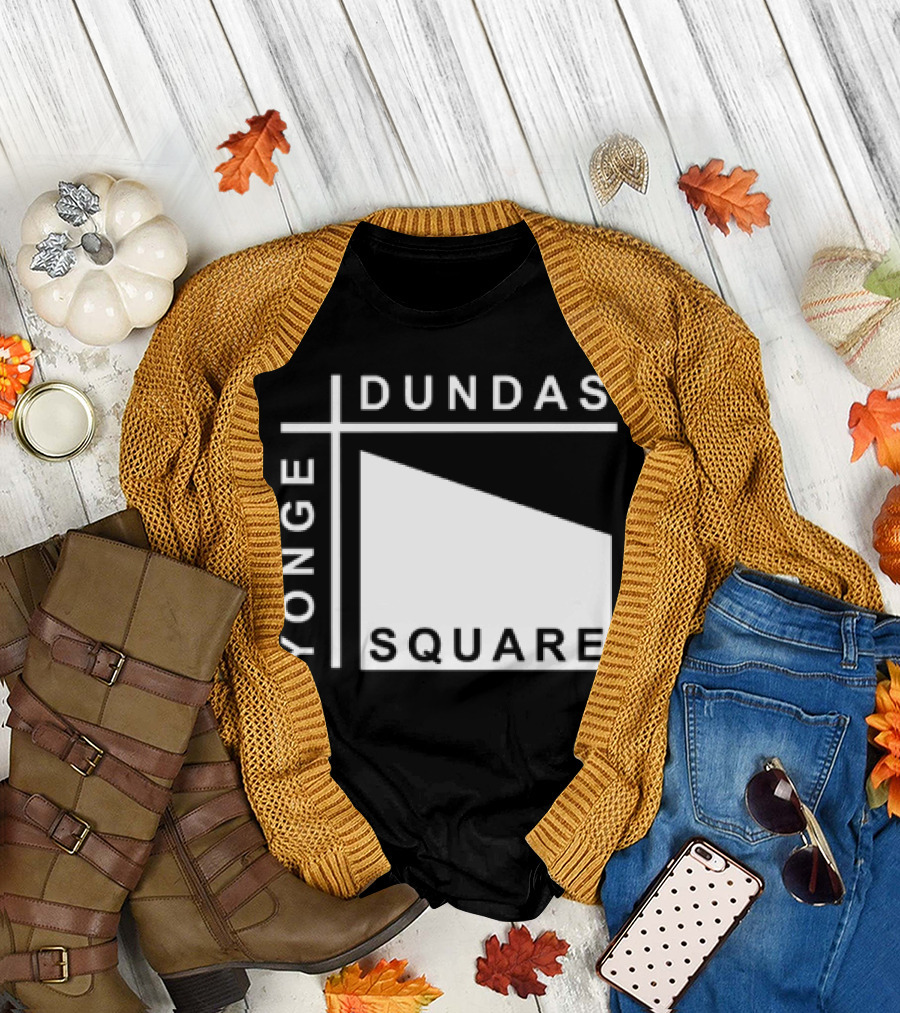 Yonge Dundas Square Toronto Landmark Icon Text T-Shirt