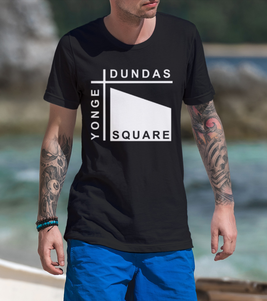 Yonge Dundas Square Toronto Landmark Icon Text T-Shirt