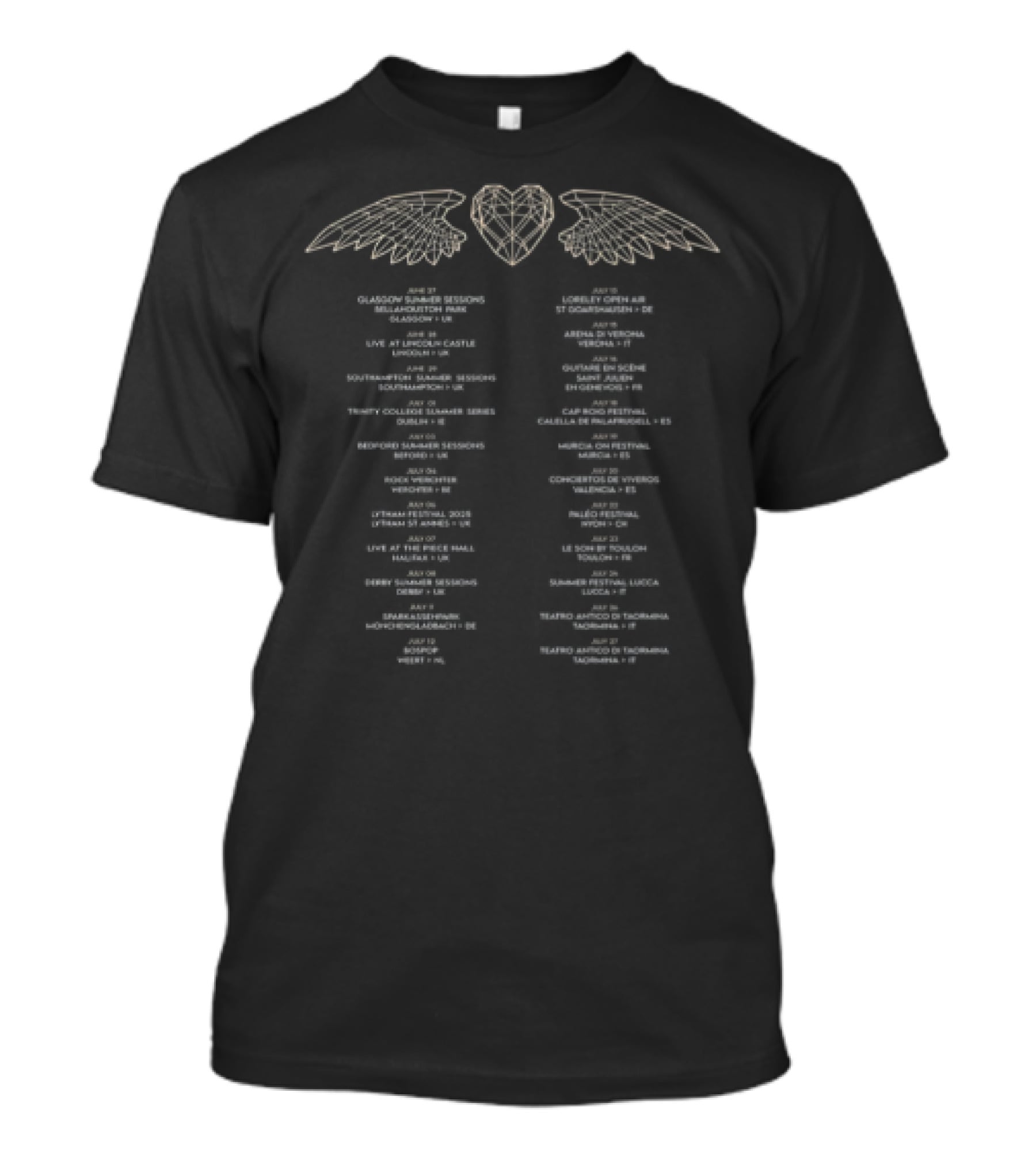 Claddagh Heart And Wings Summer Live Itinerary T-Shirt