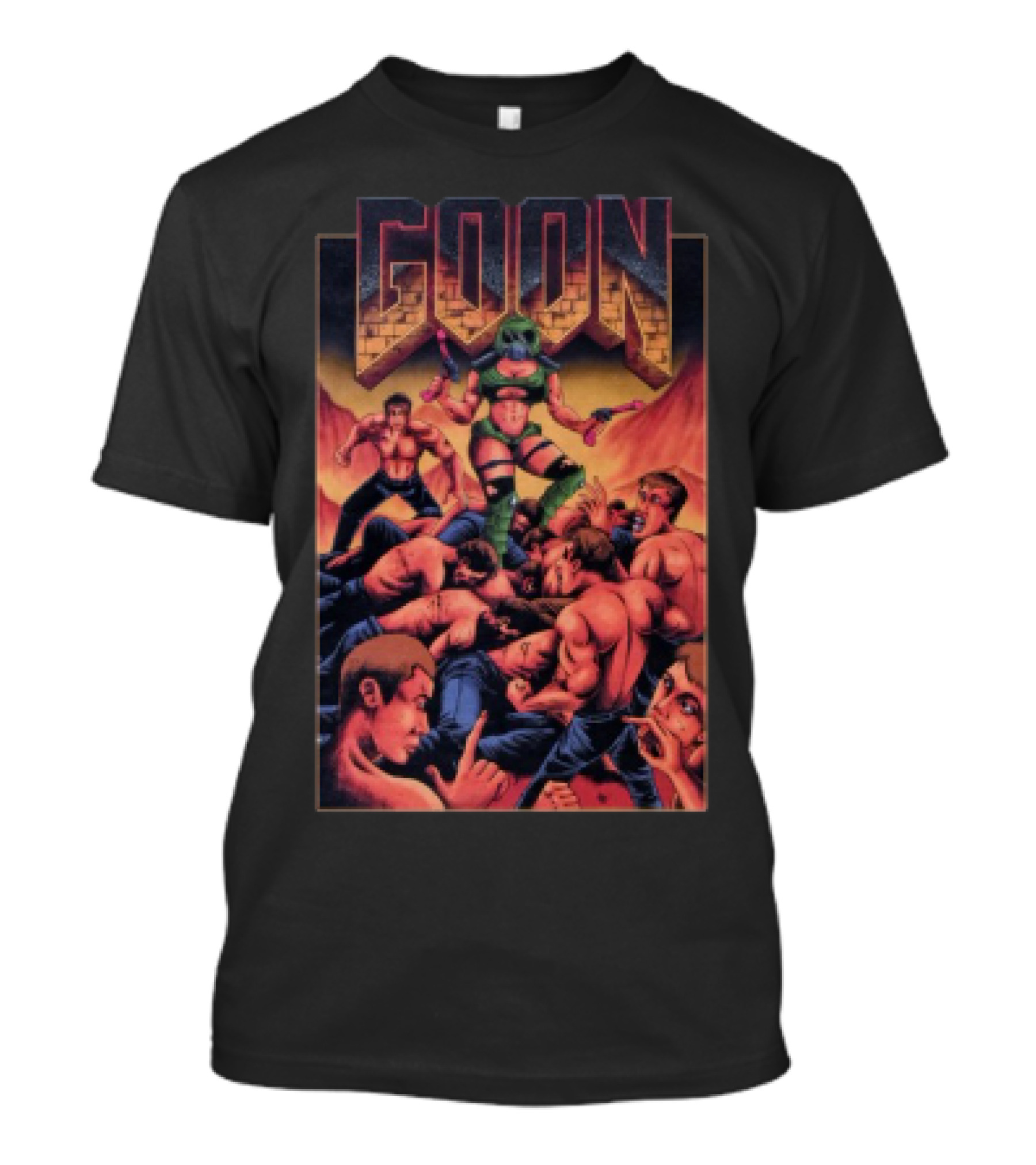 Goon Comic Style Muscle Battle Retro Graphics T-Shirt