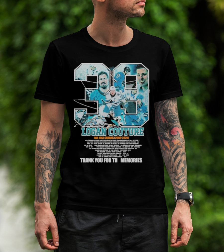Logan Couture San Jose Sharks 2009 2025 Hockey Memories Thank You T-Shirt