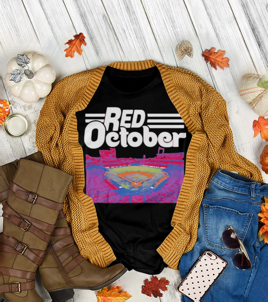 Red October Philadelphia Phillies Stadium Baseball Scene T-Shirt