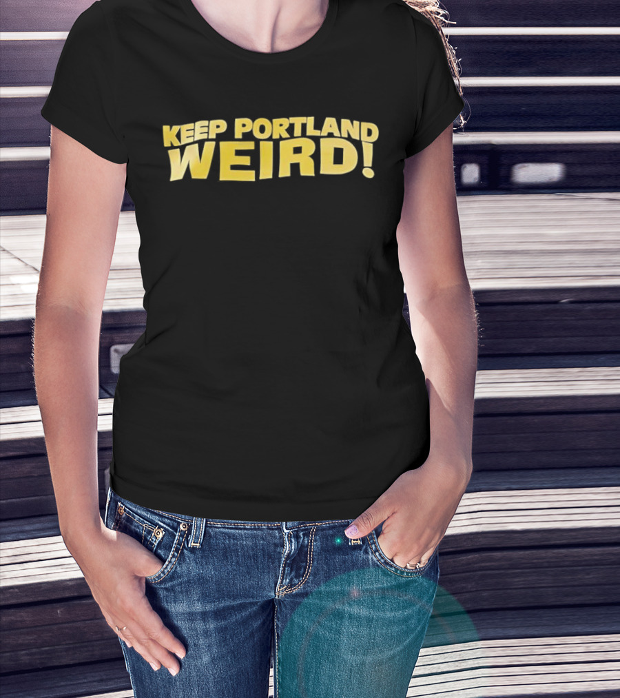 Keep Portland Weird Bold Yellow Text T-Shirt