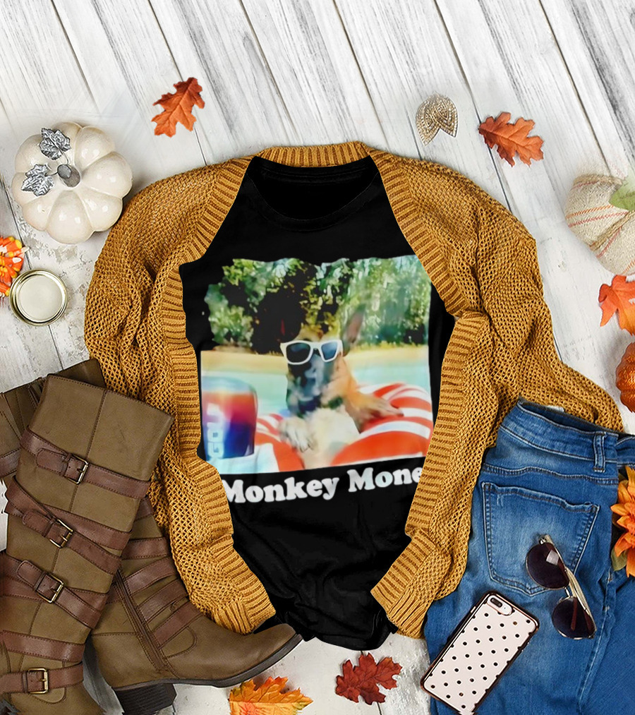 Monkey Money Dog German Shepherd Sunglasses Pool Float Chill T-Shirt