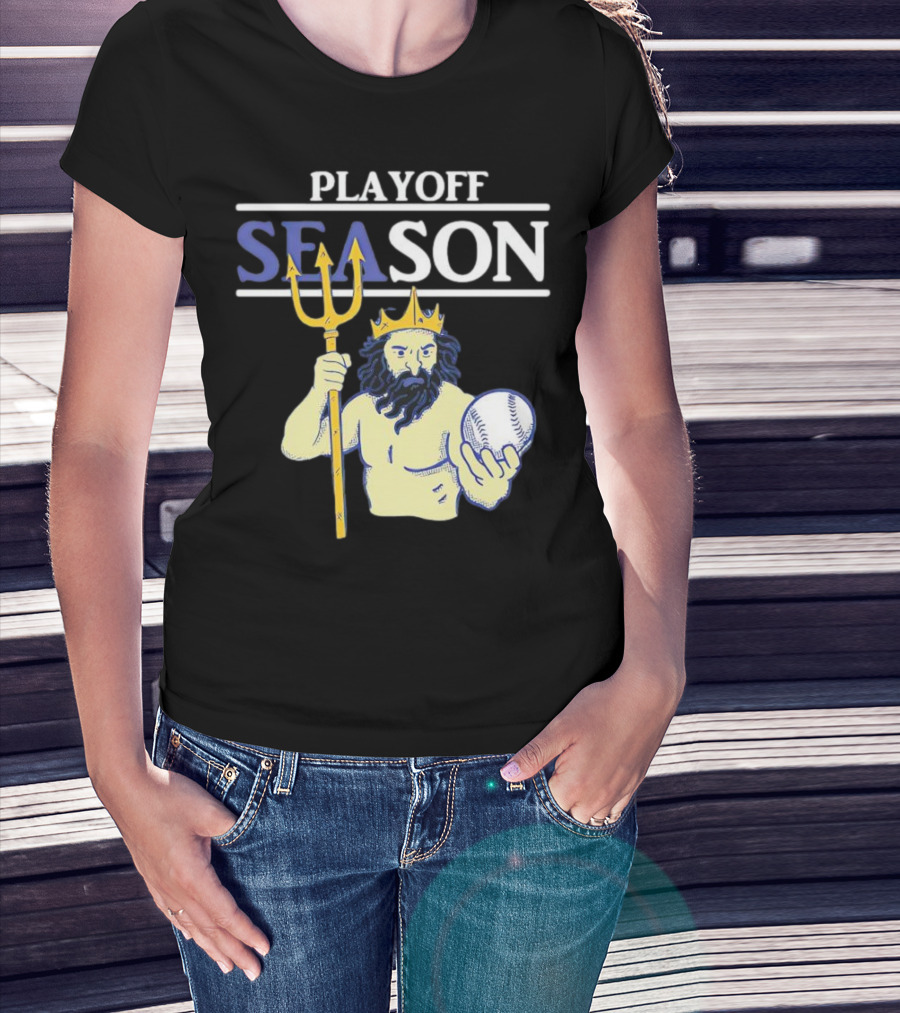 Seattle Mariners Playoff Season Poseidon Baseball Trident T-Shirt
