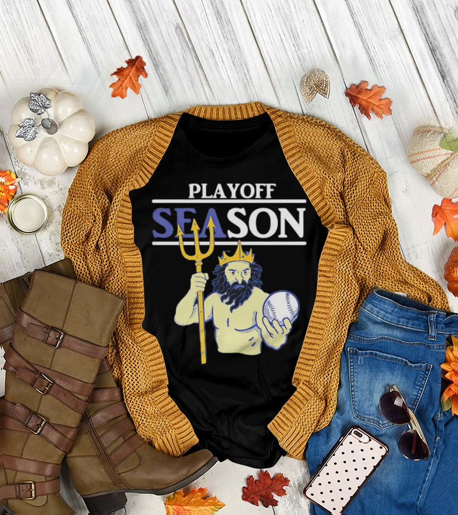 Seattle Mariners Playoff Season Poseidon Baseball Trident T-Shirt