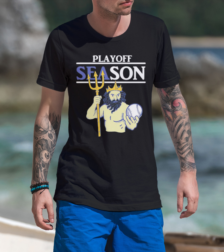 Seattle Mariners Playoff Season Poseidon Baseball Trident T-Shirt