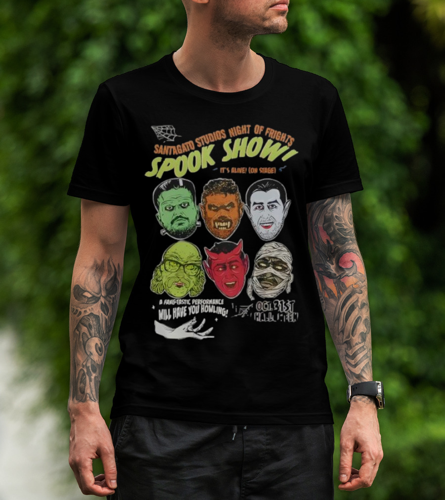 Santagato Studios Night Of Frights Spook Show Monster Mash Live On Stage T-Shirt