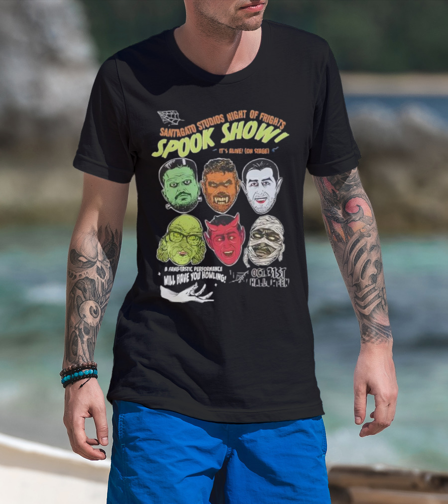 Santagato Studios Night Of Frights Spook Show Monster Mash Live On Stage T-Shirt