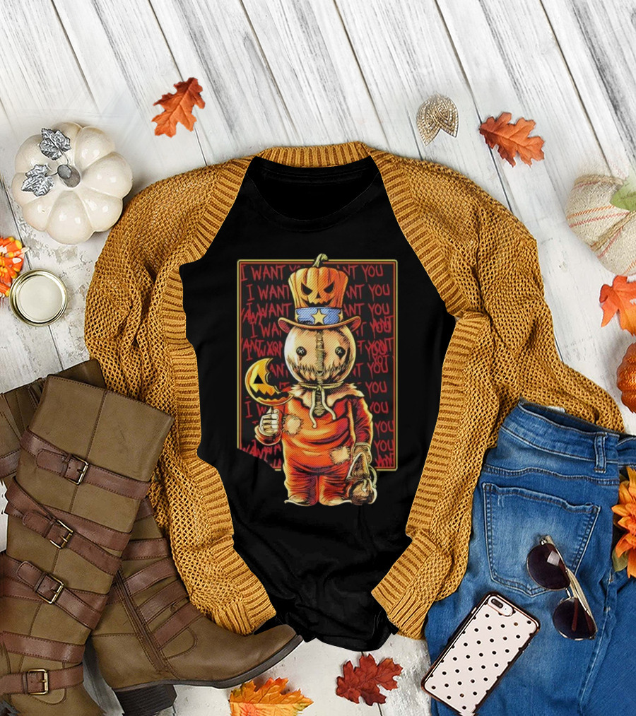 Uncle Sammy Trick 'r Treat Halloween Pumpkin Head I Want You T-Shirt