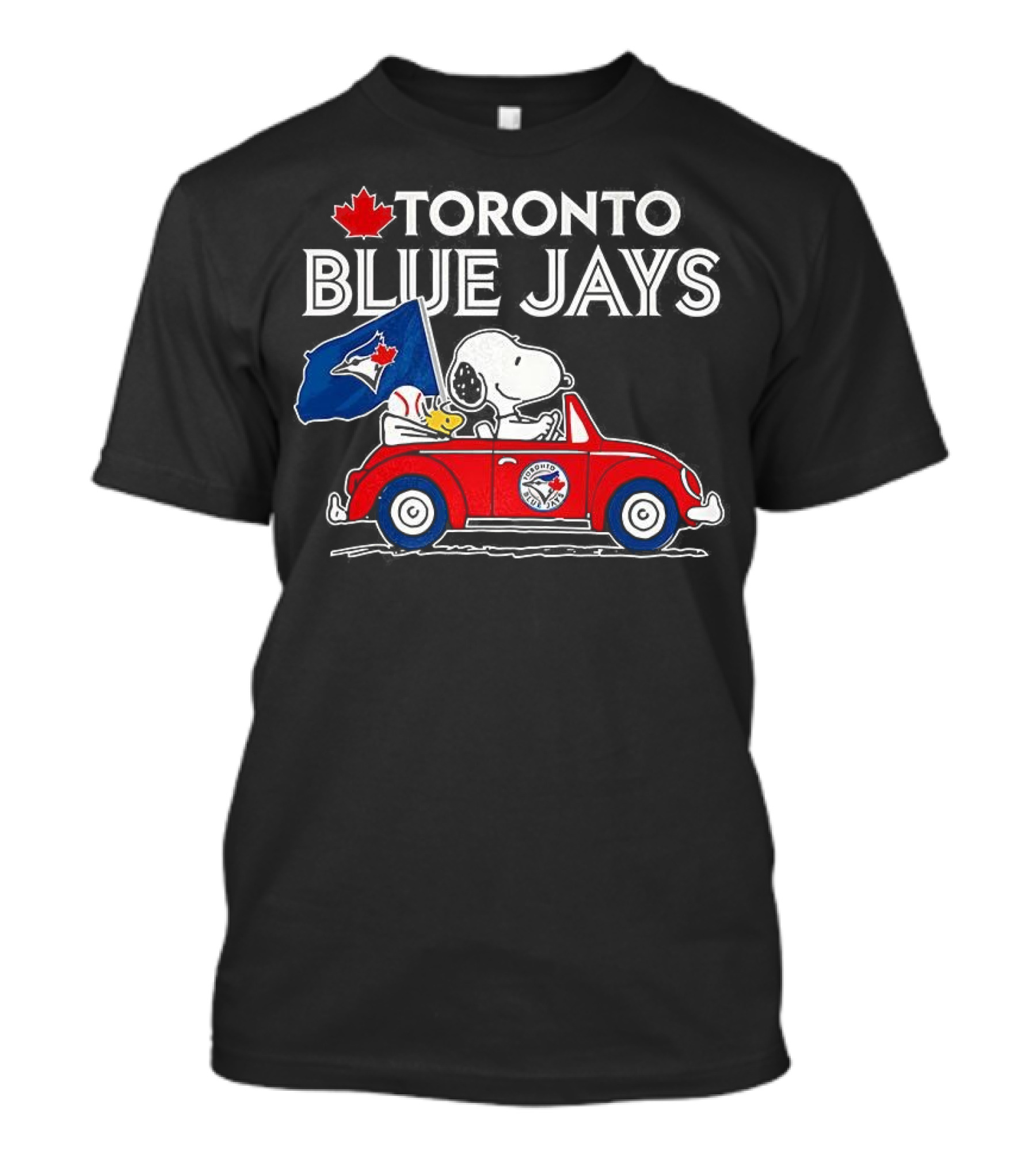 Toronto Blue Jays Snoopy Woodstock Volkswagen Beetle Fan Celebration T-Shirt