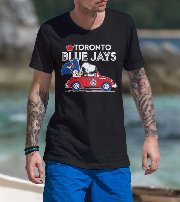 Toronto Blue Jays Snoopy Woodstock Volkswagen Beetle Fan Celebration T-Shirt