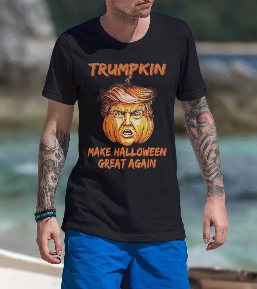 Trumpkin Make Halloween Great Again Political Parody Donald Trump T-Shirt
