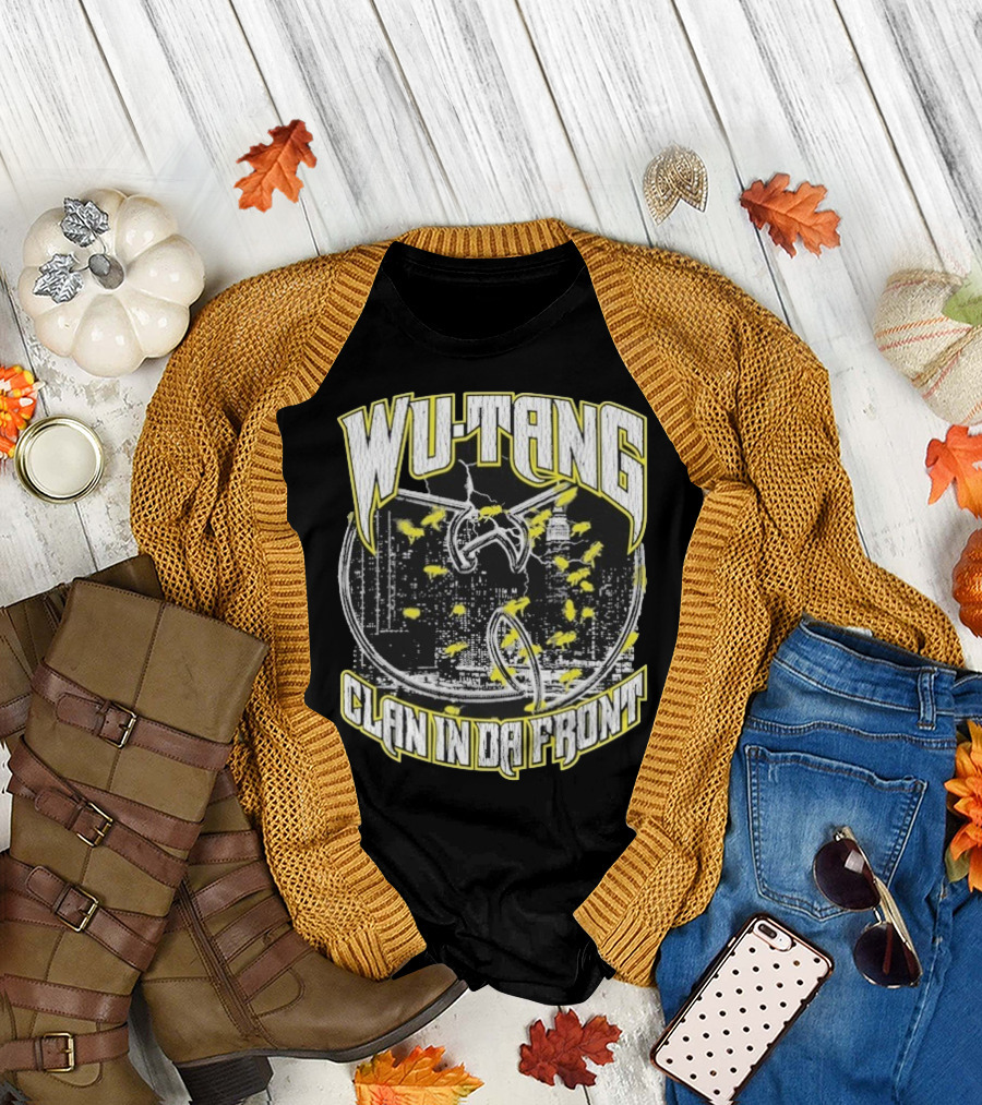 Wu-Tang Clan In Da Front City Skyline Yellow Bats T-Shirt