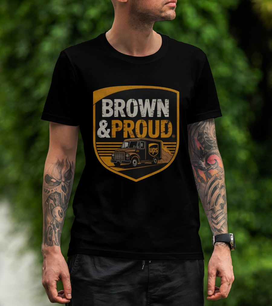 BROWN & PROUD UPS Driver Pride Vintage Style T-Shirt
