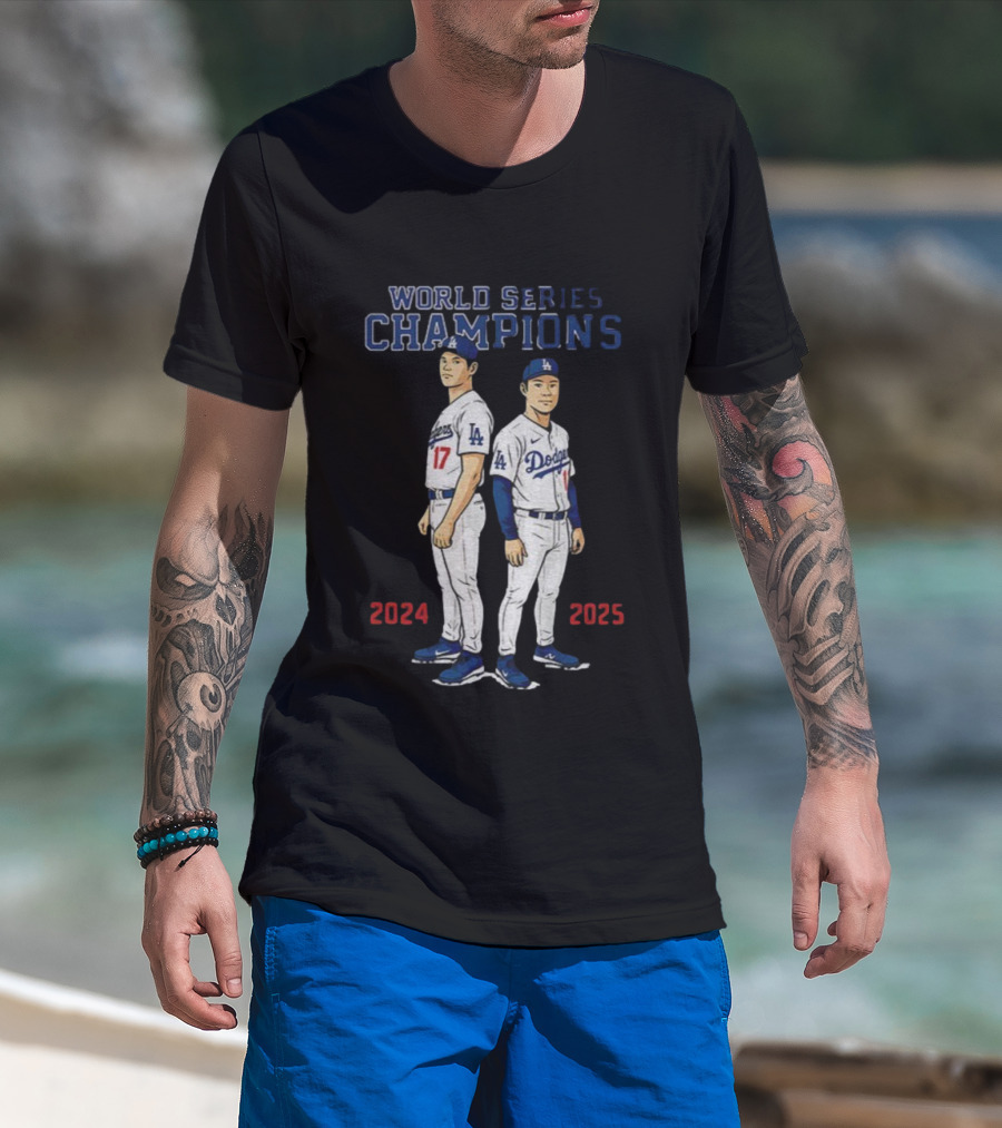Dodgers World Series Champions 2024 2025 Ohtani Yamamoto T-Shirt