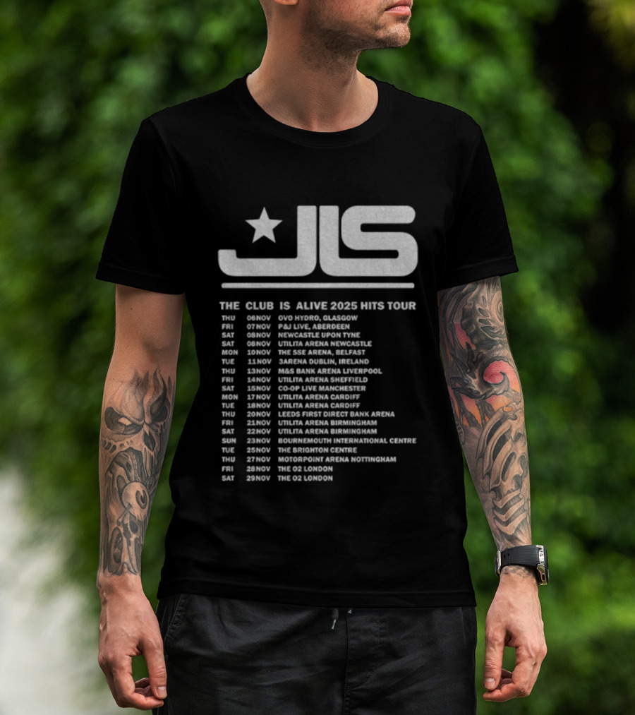 JLS The Club Is Alive 2025 Hits Tour Dates And Cities T-Shirt
