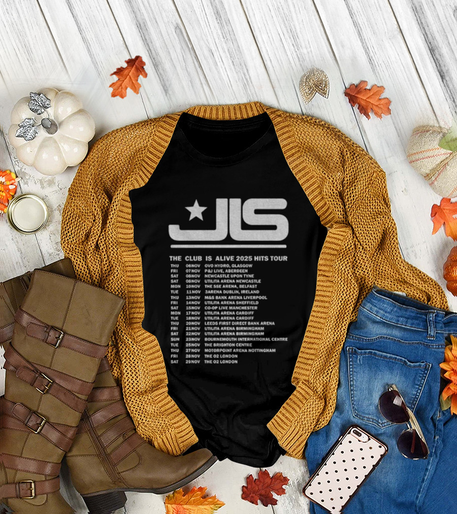 JLS The Club is Alive 2025 Hits Tour Dates and Cities T-Shirt