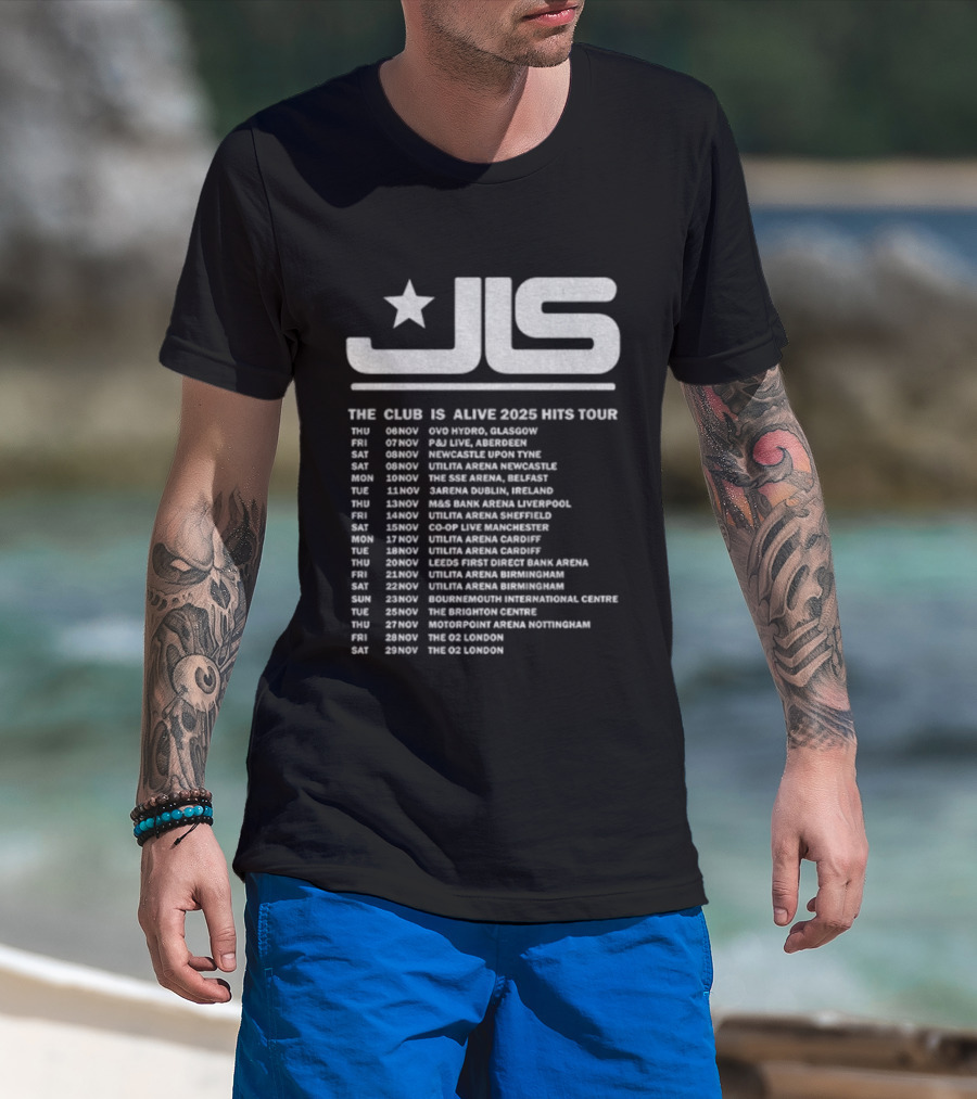 JLS The Club Is Alive 2025 Hits Tour Dates And Cities T-Shirt
