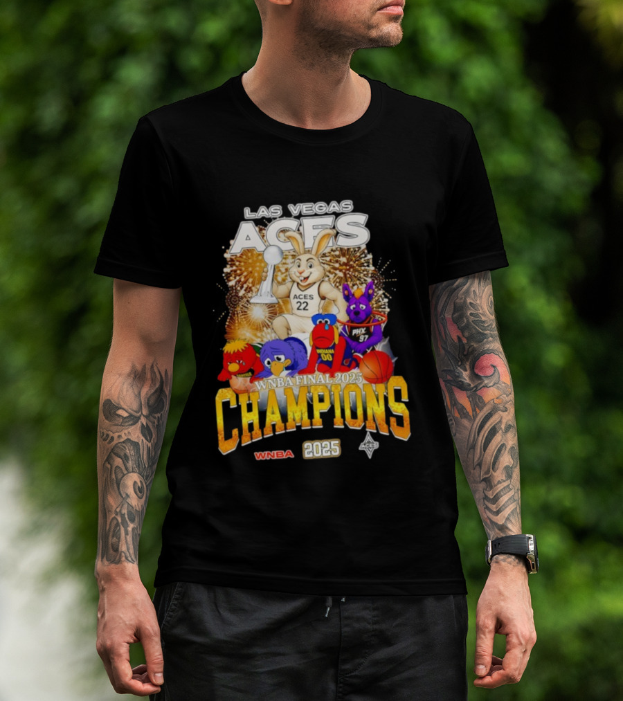 Las Vegas Aces 2025 WNBA Final Champions Phoenix Indiana Seattle Mascot T-Shirt