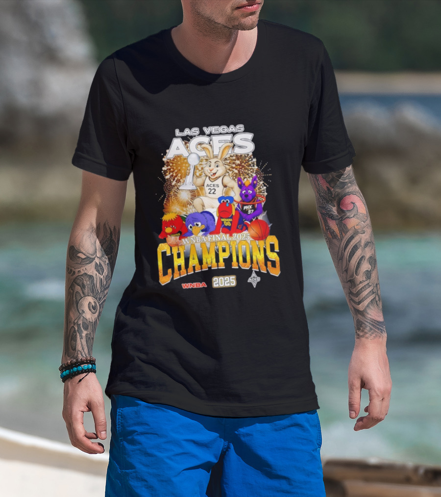 Las Vegas Aces 2025 WNBA Final Champions Phoenix Indiana Seattle Mascot T-Shirt