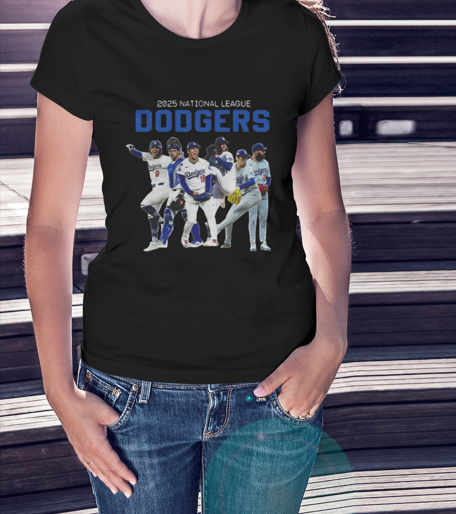 2025 National League Dodgers Champions Players T-Shirt